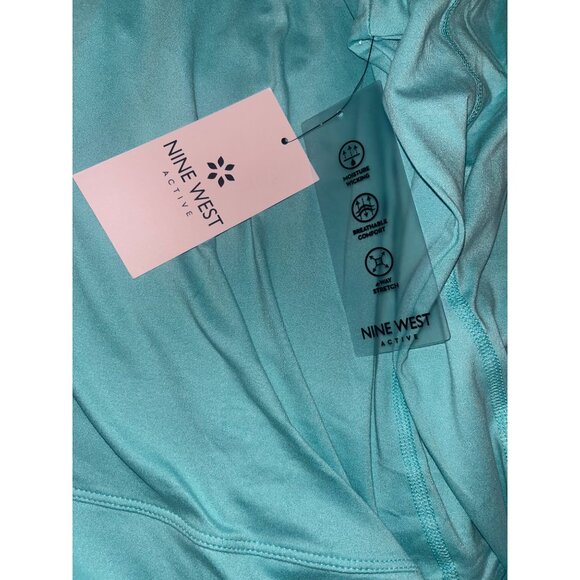 Nine West Sweater Women 2XL Cowl Neck Pullover Sweatshirt Tunic Turquoise Active - Picture 8 of 8